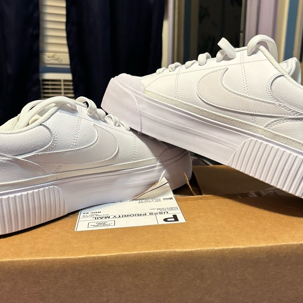 Nike White Low-Top Platform Sneakers